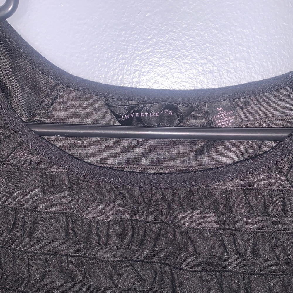 Investments brand ruffled black top - Picture 3 of 4